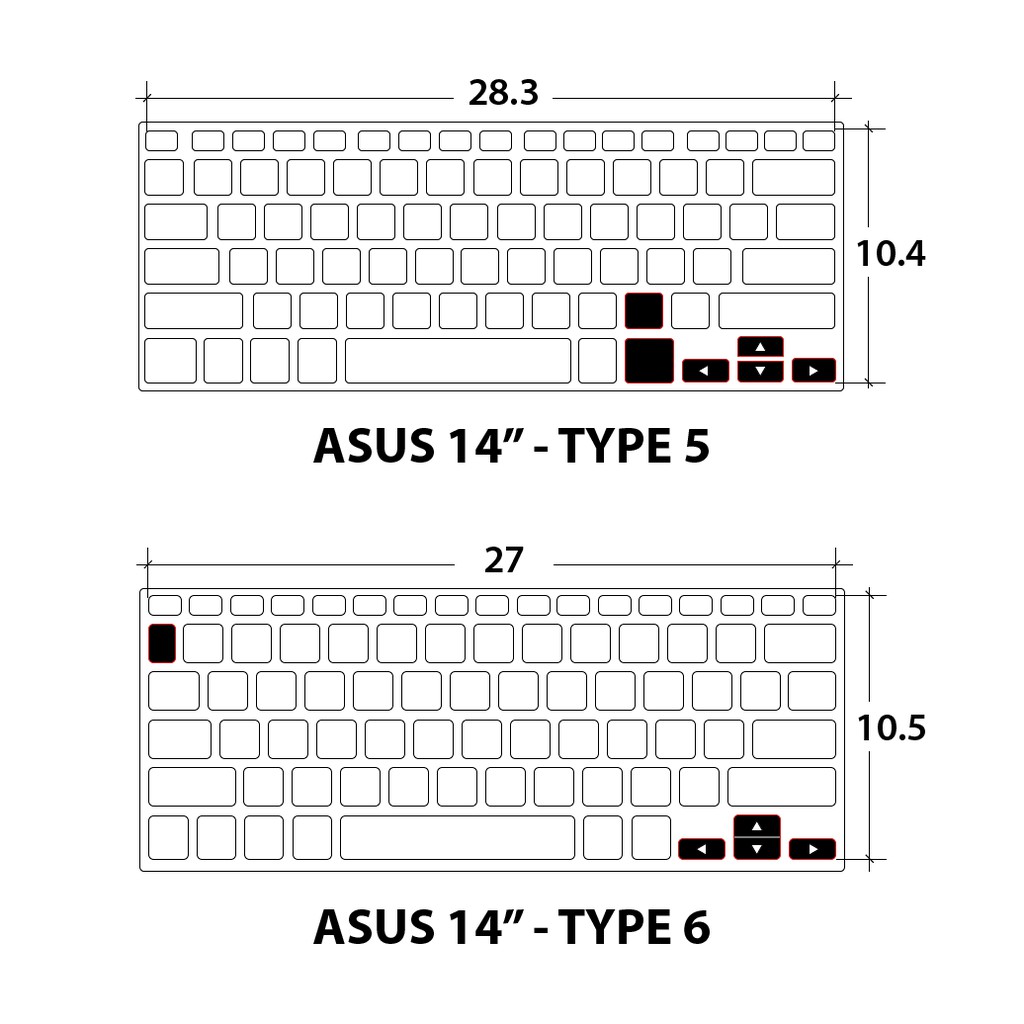 Tấm phủ bàn phím silicon ASUS 14" ôm phím (nhiều loại)