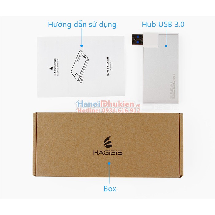 Bộ chia USB 3.0 - 1 ra 4 chuyên dùng cho Laptop, Macbook, Surface PRO kiểu dáng nhỏ gọn