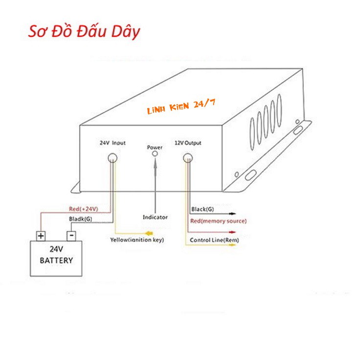 Bộ Chuyển Nguồn 24V Xuống 12V 10A