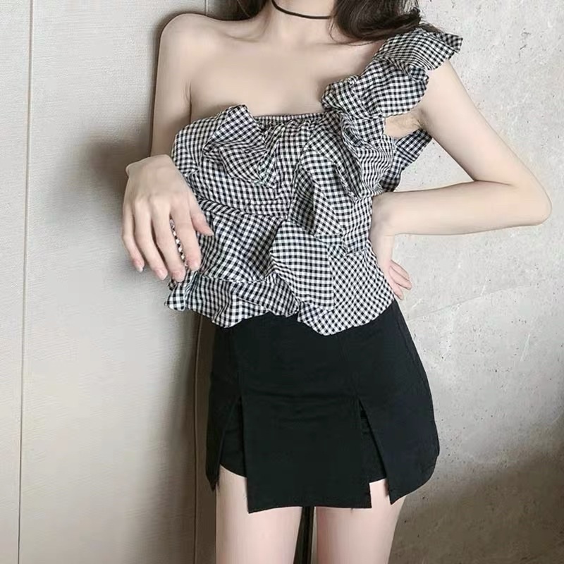 Áo Ống kiểu Bèo một bên vai chun lưng Cỏ boutique | BigBuy360 - bigbuy360.vn