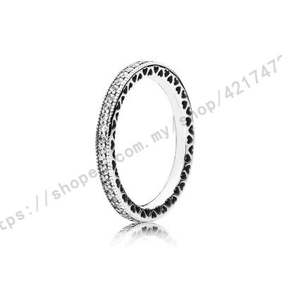 Nhẫn Pandora 190963 Cz mạ bạc S925 đính đá lấp lánh sang trọng