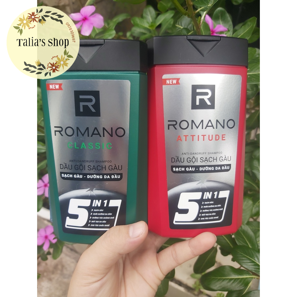 (4 MÀU -180g) - Dầu gội Romano hương nước hoa 5in1