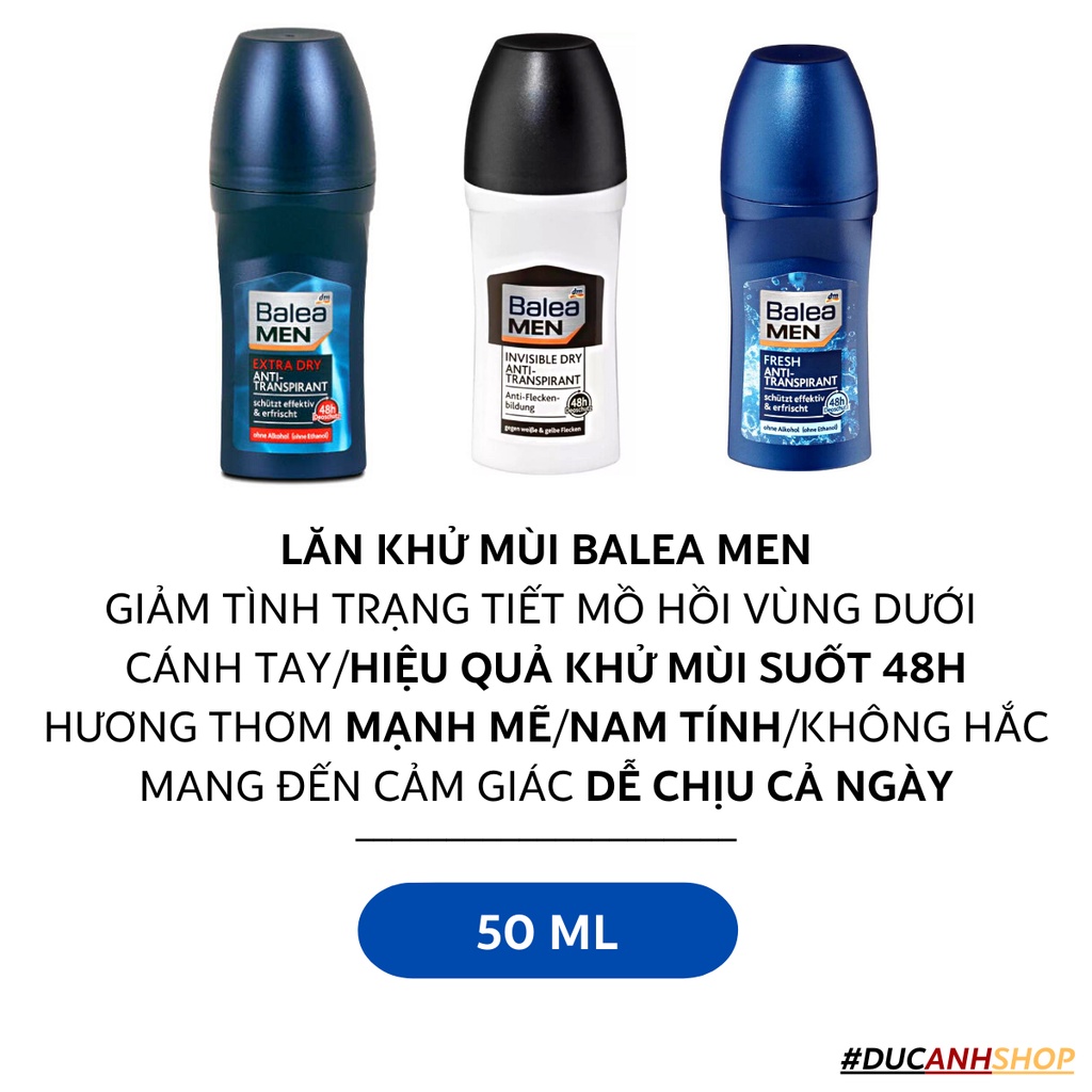 Lăn khử mùi Balea/Isana/Bettina-Barty nam nữ các loại