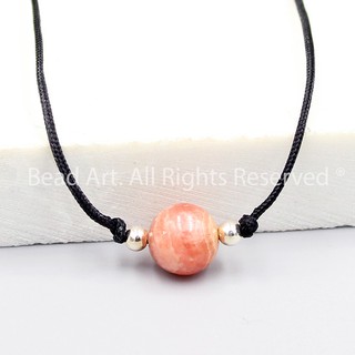 Dây Chuyền (Vòng Cổ) Handmade Đá Đào Hoa (Rhodochrosite) 8MM, Trang Sức Phong Thuỷ, Mệnh Hoả, Mệnh Thổ S50 - Bead Art (1
