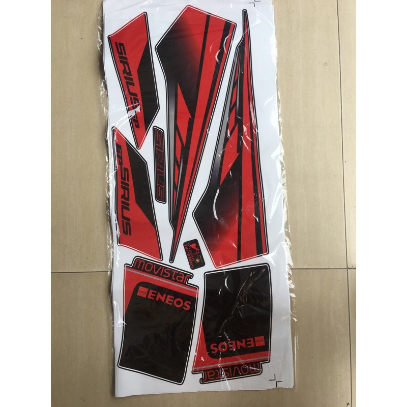 Tem Rời SIRIUS MOVISTAR ĐỎ ĐEN - DÁN XE ĐEN 892007 (Tem Chế 3 Lớp Chống Phai Màu)