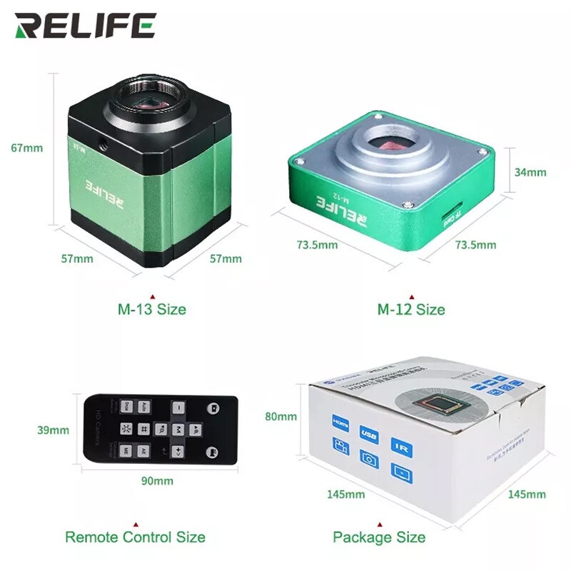 Camera RL-M12/ M13 38Mega Pixel (3800W) hỗ trợ HDMI, USB cho kính hiển vi, len CCTV (hỗ trợ máy tính, laptop)
