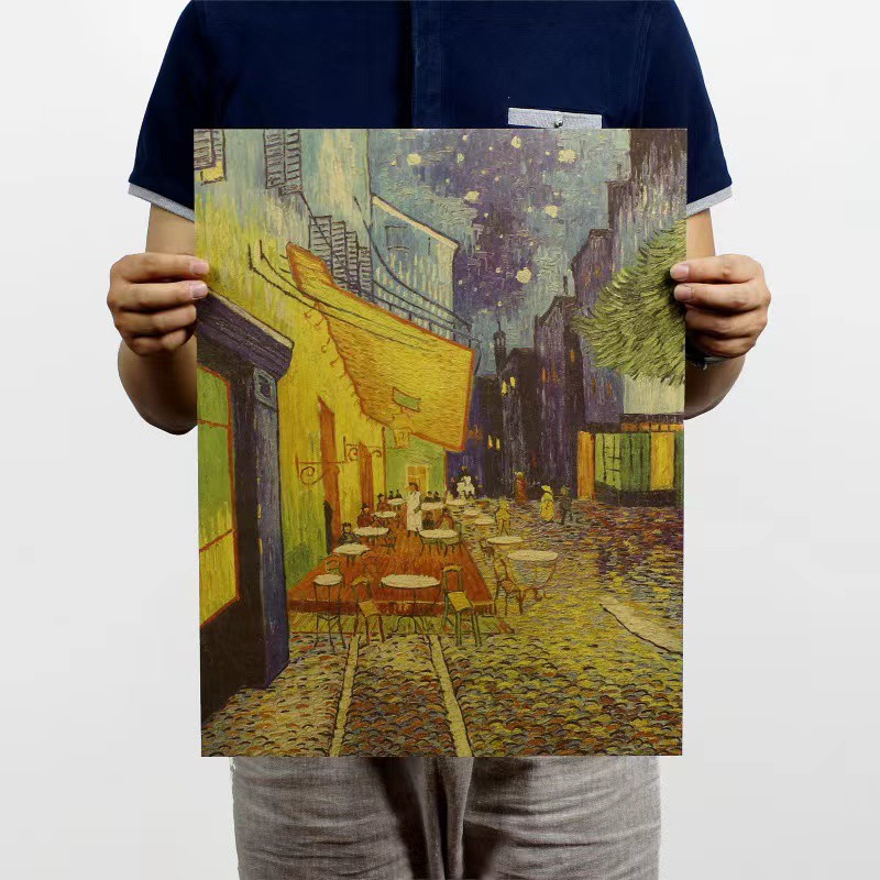 Tranh Treo Tường Trang Trí Hình Bức Tranh Sơn Dầu Của Van Gogh 47x36cm