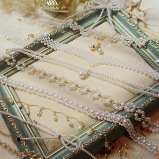  Vòng Cổ Choker Mặt Hoa Đính Ngọc Trai Nhân Tạo Thời Trang