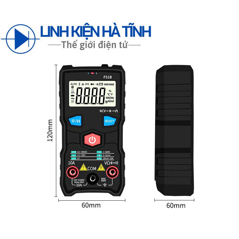 Đồng hồ vạn năng điện tử  FS1B độ chính xác cao chống cháy kích thước nhỏ gọn tiện lợi có đèn pin