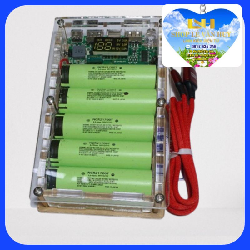 Sạc dự phòng 5 pin 21700 mới Panasonic