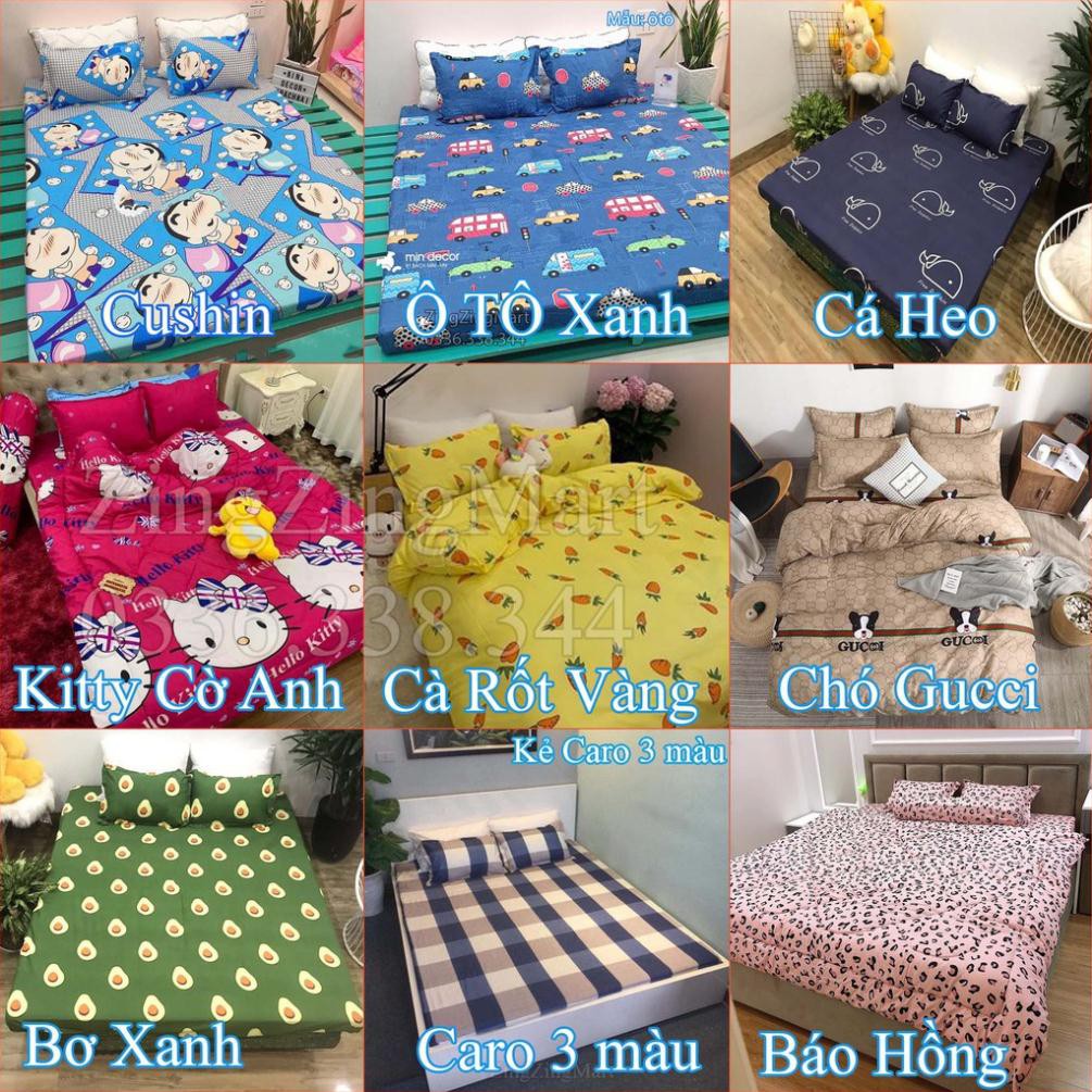 CỰC PHẨM Bộ Ga Gối Vỏ Gối Ôm 4 Món Mẫu Dâu Tây Hồng (1 ga + 2 vỏ gối nằm + 1 vỏ gối ôm)