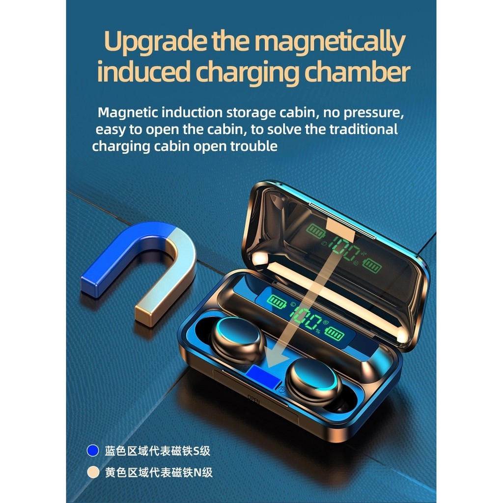Tai Nghe Bluetooth 5.0 CAPARIES V15-F95 LED - (Tai Nghe Không Dây) Chống Nước - Chống ồn - Tích Hợp Micro - Tự Động Kết | BigBuy360 - bigbuy360.vn
