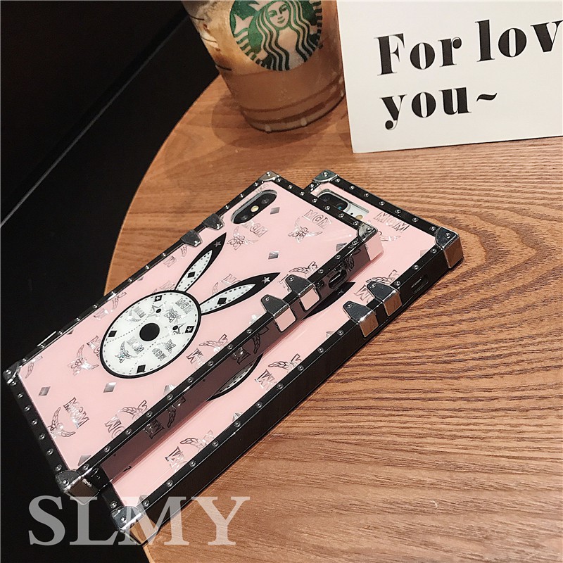 Ốp Điện Thoại Hình Thỏ Hồng Sang Trọng Thời Trang Cho iPhone 11 12 13 14 Pro MAX 6 6S 7 Plus 8 Plus XR XS MAX