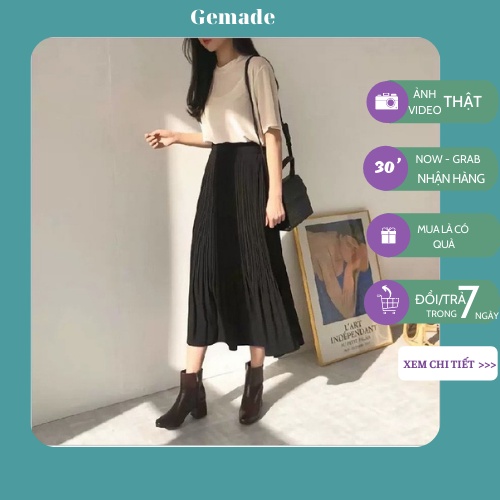 Chân váy dài vintage dáng xoè sang chảnh cạp chun lưng cao dành cho nữ M03 | BigBuy360 - bigbuy360.vn