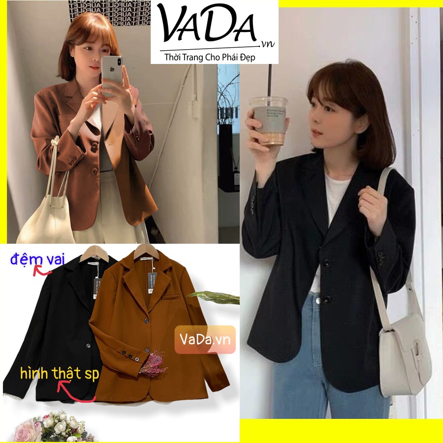 Áo khoác cổ Vest công sở Nhẹ Nhàng có đệm vai,  nhé khách xinh lắm ạ - Thời Trang VADA