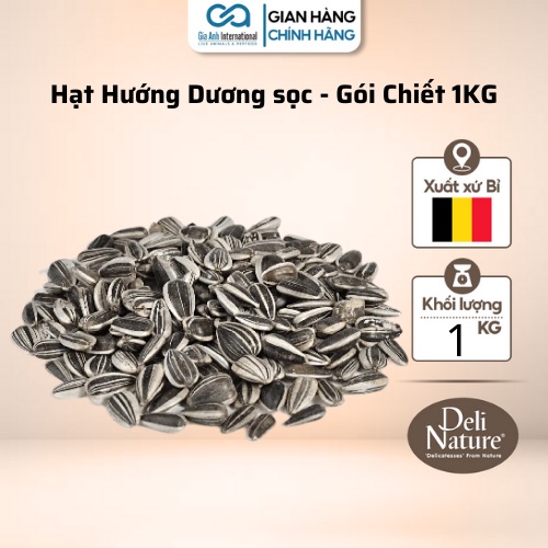 Hạt hướng dương sọc Deli Nature Striped Sunflower Seeds - Gói 1KG