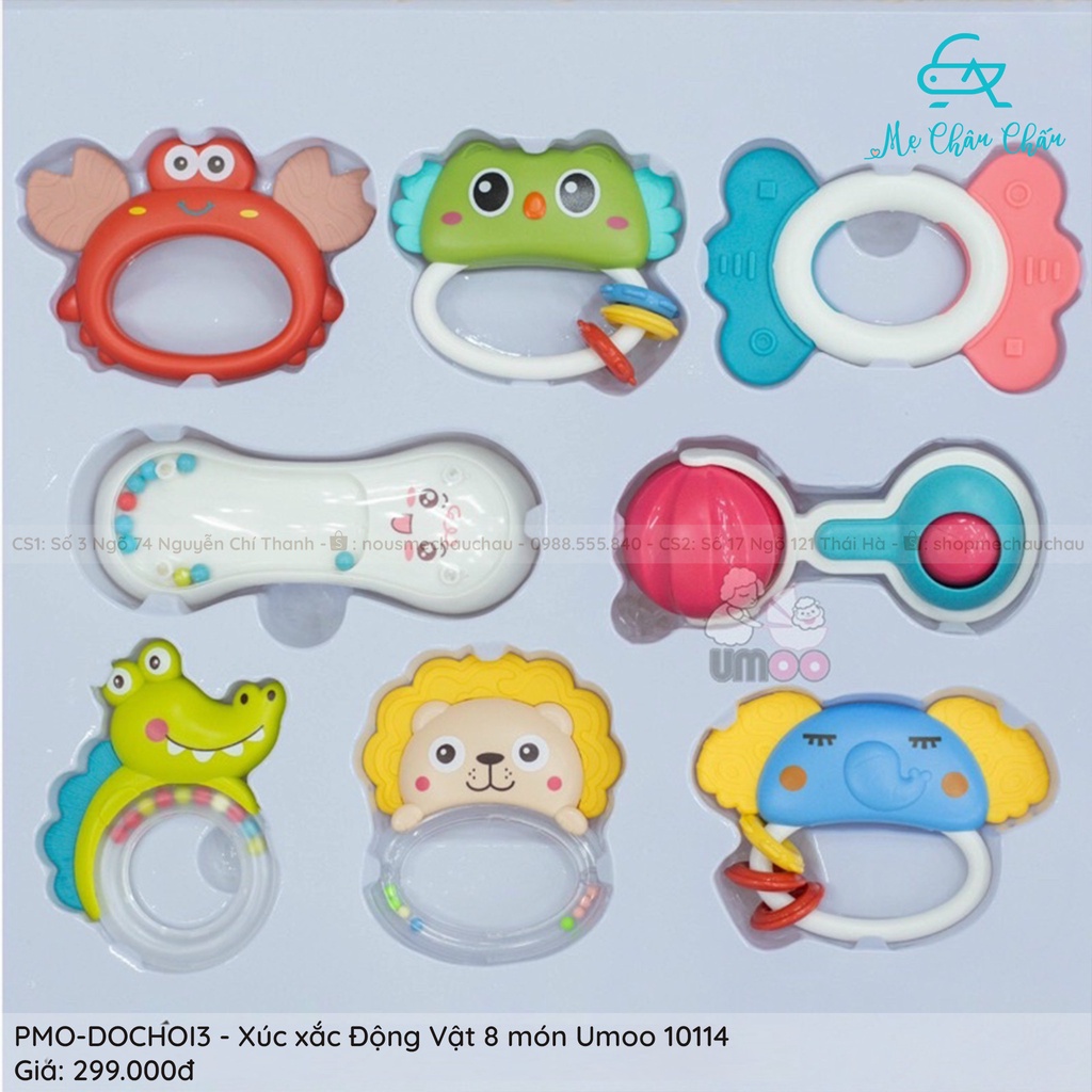 Set Đồ Chơi Xúc Xắc 8 Món Động Vật Umoo 10114 Cho Bé