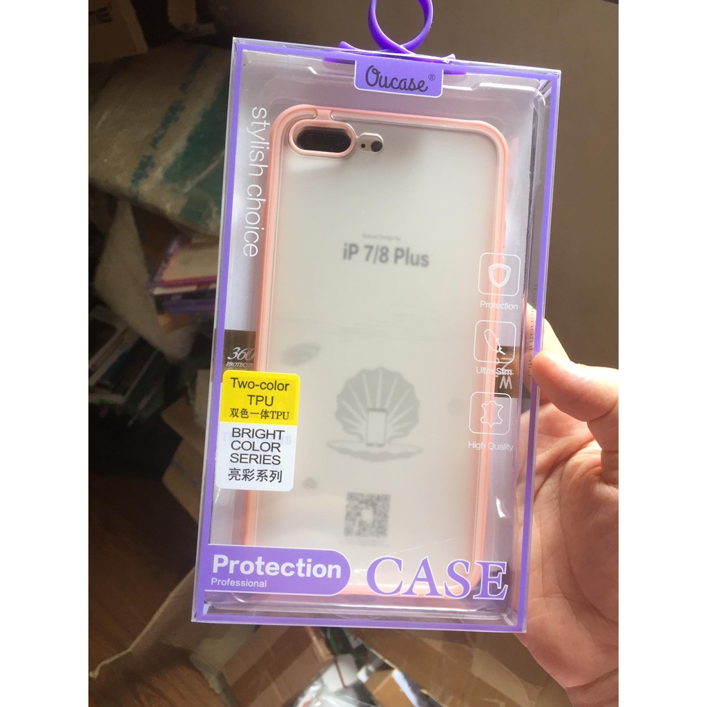 Ốp lưng cho iPhhone 7/8 Plus / Xs Max - nhám viền màu chính hãng OU Case