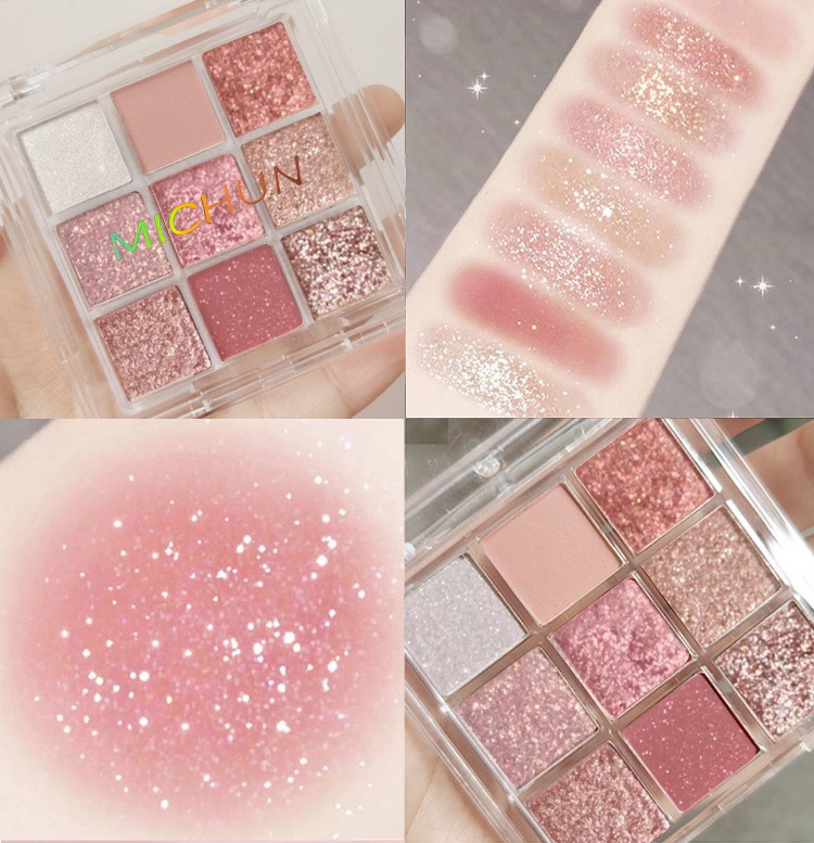 [Hàng mới về] Bảng phấn mắt 9 màu có ánh nhũ ngọc trai & màu lì lâu trôi cao cấp