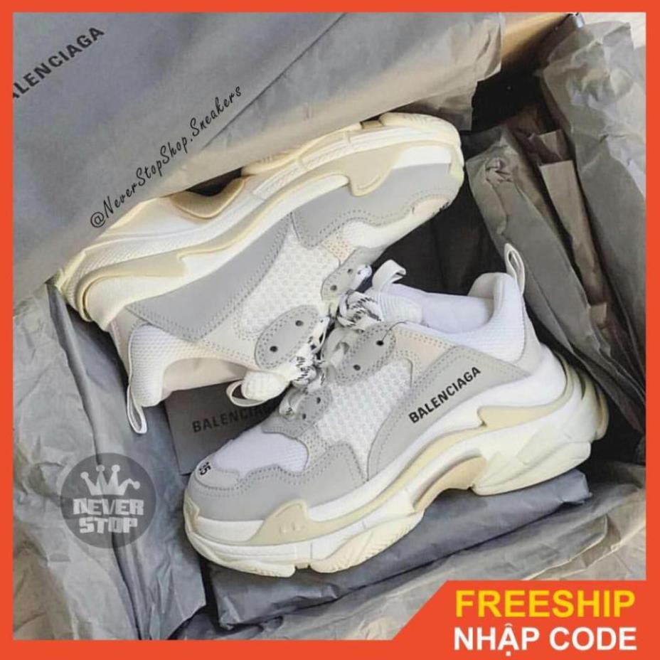 têt 𝐒𝐀𝐋𝐄🌺𝐓Ế𝐓 [Giày Tết] Giày BALENCIAGA TRIPLE S TRẮNG nam nữ thời trang hàng chi tiết bản chuẩn đẹp, giá tốt : *