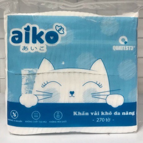 Khăn vải khô đa năng Aiko 270 tờ/túi