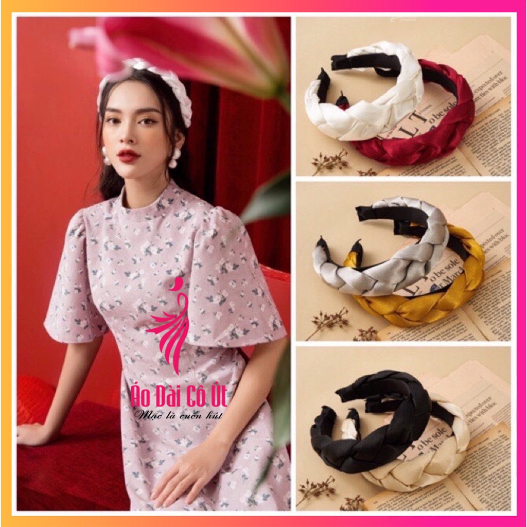 Bờm tết bản rộng băng đô cài tóc vải lụa thời trang cao cấp phụ kiện áo dài cách tân