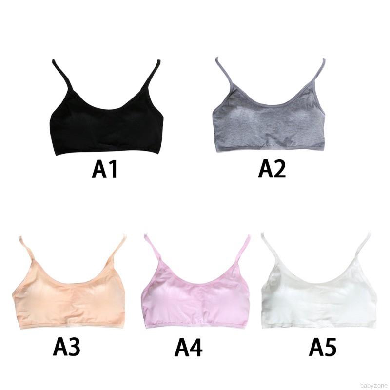 Áo lót cotton màu trơn đơn giản cho bé gái mới lớn