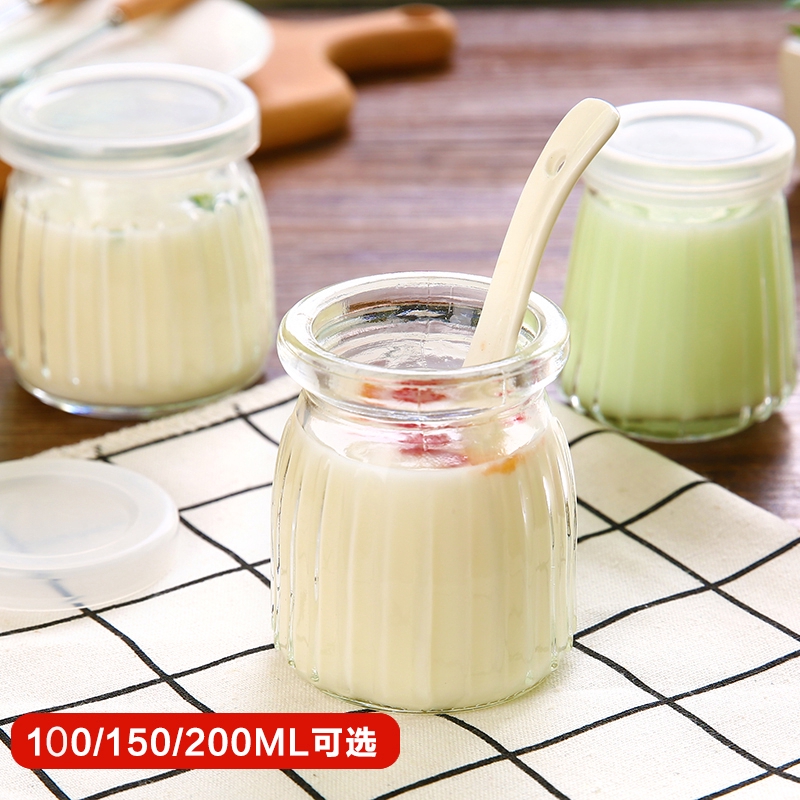 Bình Đựng Sữa Bằng Thủy Tinh Trong Suốt Chịu Nhiệt Có Nắp Đậy Tiện Dụng