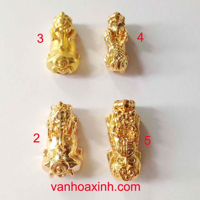 Tỳ hưu màu vàng (1 trong 5 con) KLX30AB đan vòng tay phong thủy