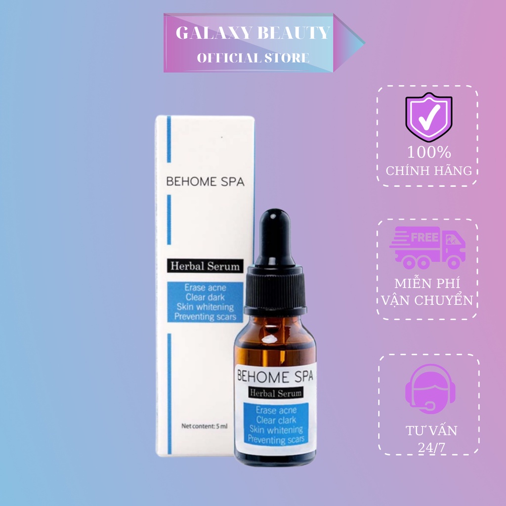 Serum giảm mụn mờ thâm Behome Spa se khít lỗ chân lông 5ml Galaxy Beauty Official