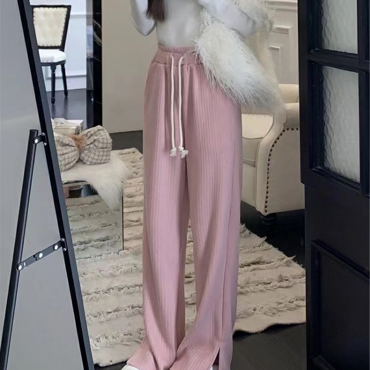 SUXI Quần ống rộng Lưng Cao Màu Sắc Đơn Giản Thời Trang Xuân Hè Cho Nữ