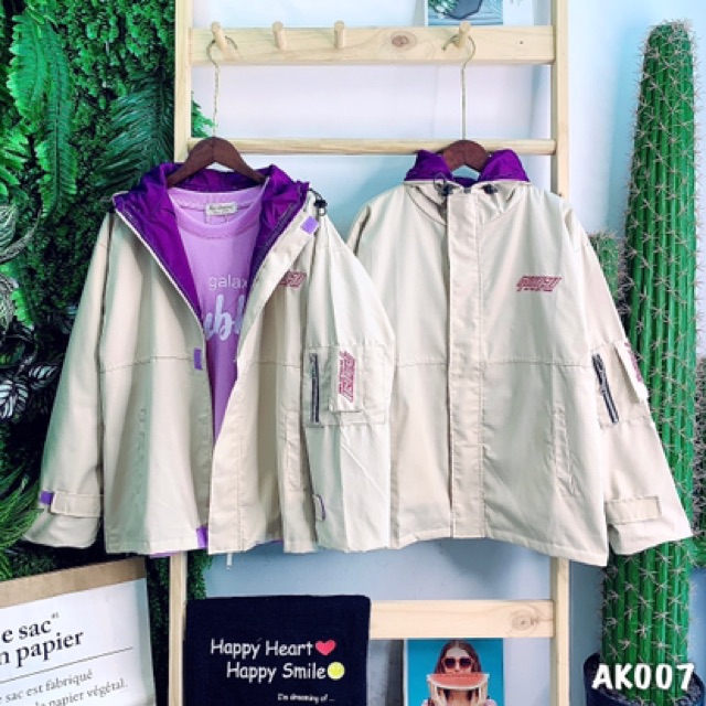 🌵 𝐓𝐡𝐞𝐔𝐥𝐳𝐳𝐚𝐧𝐠 🌵 007 Áo Khoác KaKi Kem-Tím 2 Lớp Hàng Xuất. Bomber Jacket Unisex Bán Sỉ | BigBuy360 - bigbuy360.vn