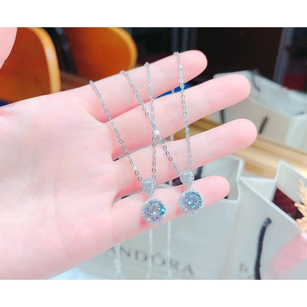 Dây chuyền nữ - dây mặt đá 8mm bạc ta mẫ h21 - Thanh bạc