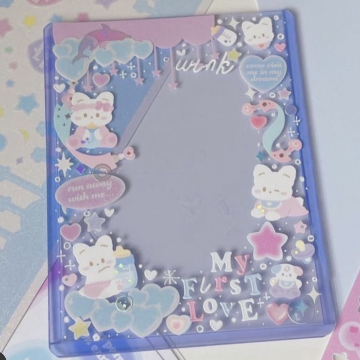 Zanmo tấm hình dán sticker gấu thỏ kim tuyến dễ thương