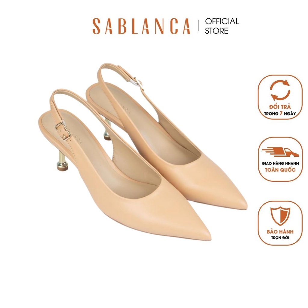 Giày Sandal cao gót nữ Slingback mũi nhọn Sablanca BN0157