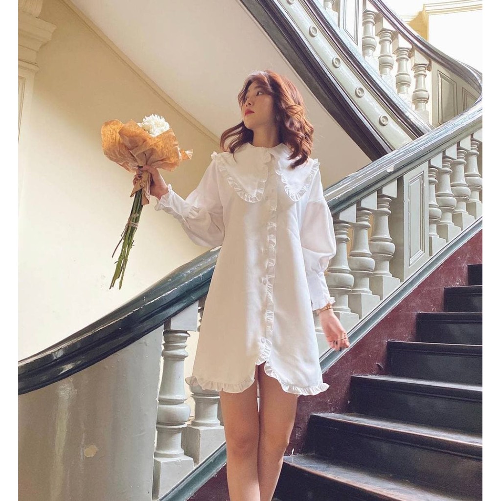 Đầm Sơ Mi Vintage (TRẮNG)