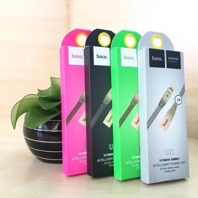 Cáp Sạc nhanh tự ngắt cho Iphone Ipad chống rối chống đứt Hàng chính hãng Hoco U11 có đèn led