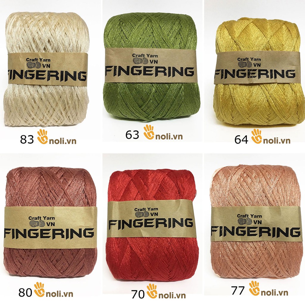 Sợi cotton bóng fingering trơn Craft yarn VN chuyên móc bikini, croptop, váy áo mùa hè 100g