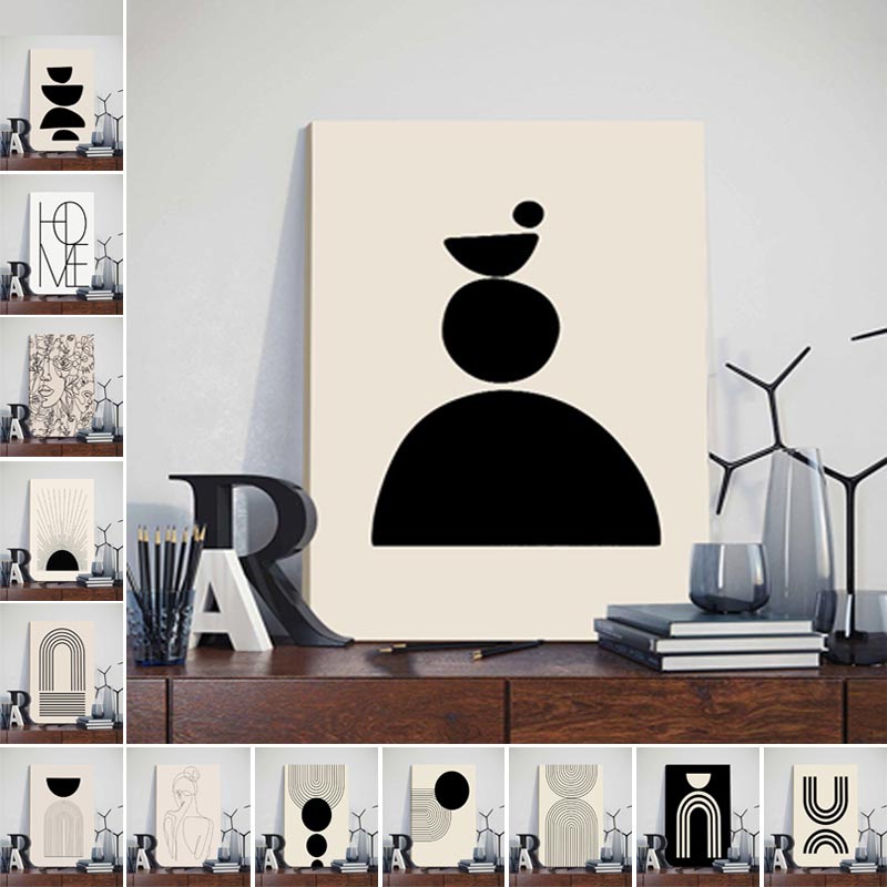 Tranh Vải Canvas Treo Tường Họa Tiết Trừu Tượng Phong Cách Boho Độc Đáo