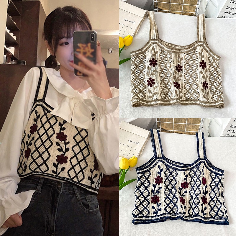 Áo Croptop Dệt Kim Sát Nách Thiết Kế Đơn Giản Hợp Thời Trang