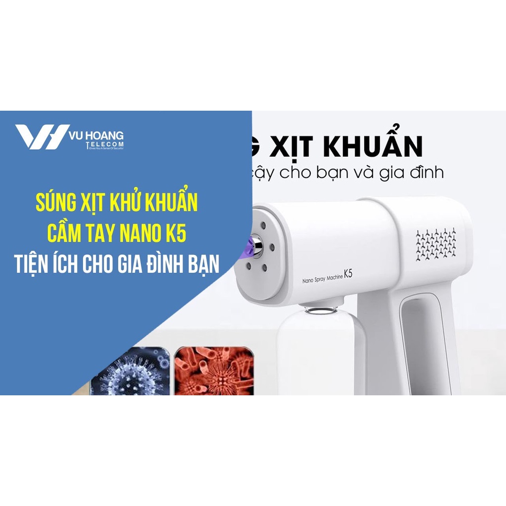 [Bảo hành 1 đổi 1] Máy Xịt Khử Khuẩn Cầm Tay, Súng Phun Khử Khuẩn K5 PRO Cao Cấp