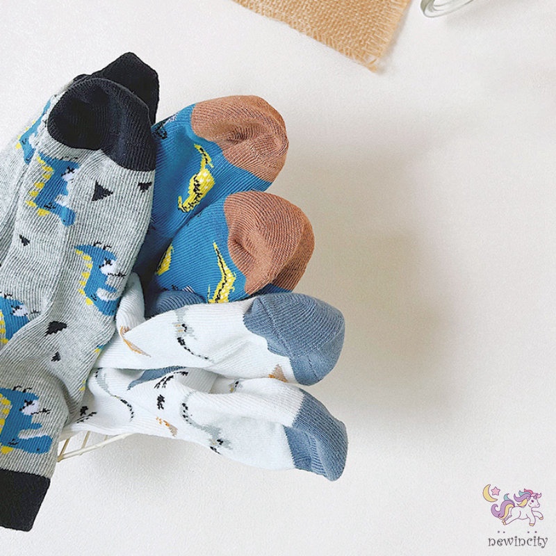 Bộ 3 đôi vớ cotton thiết kế hoạt hình dễ thương thời trang Hàn Quốc dành cho bé trai