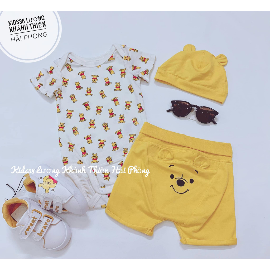 Set 3 chi tiết ngắn tay gấu pooh_hàng chính hãng authentic