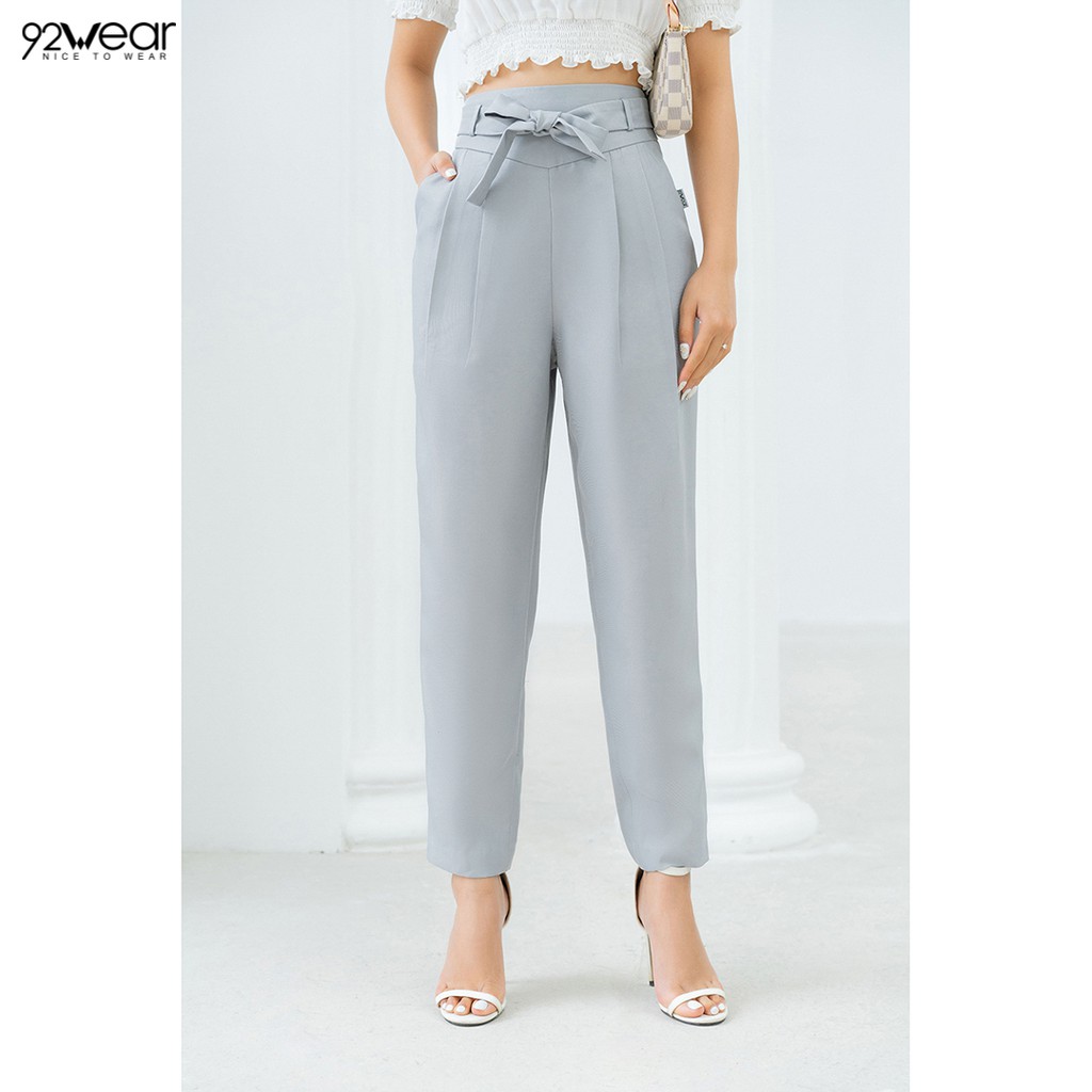 Quần Baggy nữ công sở 92WEAR đủ màu, đủ size thắt đai rời QGW0927