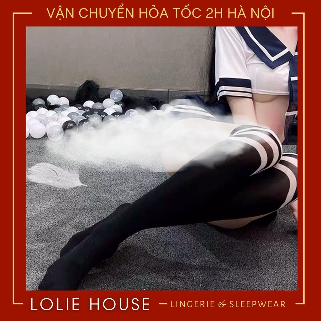 Tất vớ đùi nữ dài qua gối cosplay học sinh Nhật Bản loại dày dặn LOLIE HOUSE - QT9