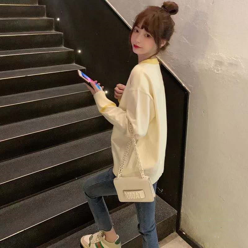 SUXI Áo cardigan dệt kim phong cách Hàn Quốc thiết kế cổ chữ V trẻ trung cho nữ