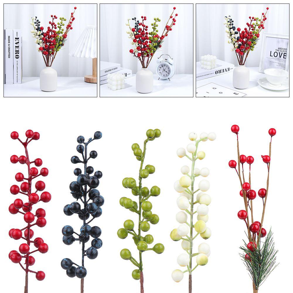 Nhánh Quả Berry Đỏ Nhân Tạo Dùng Trang Trí Giáng Sinh