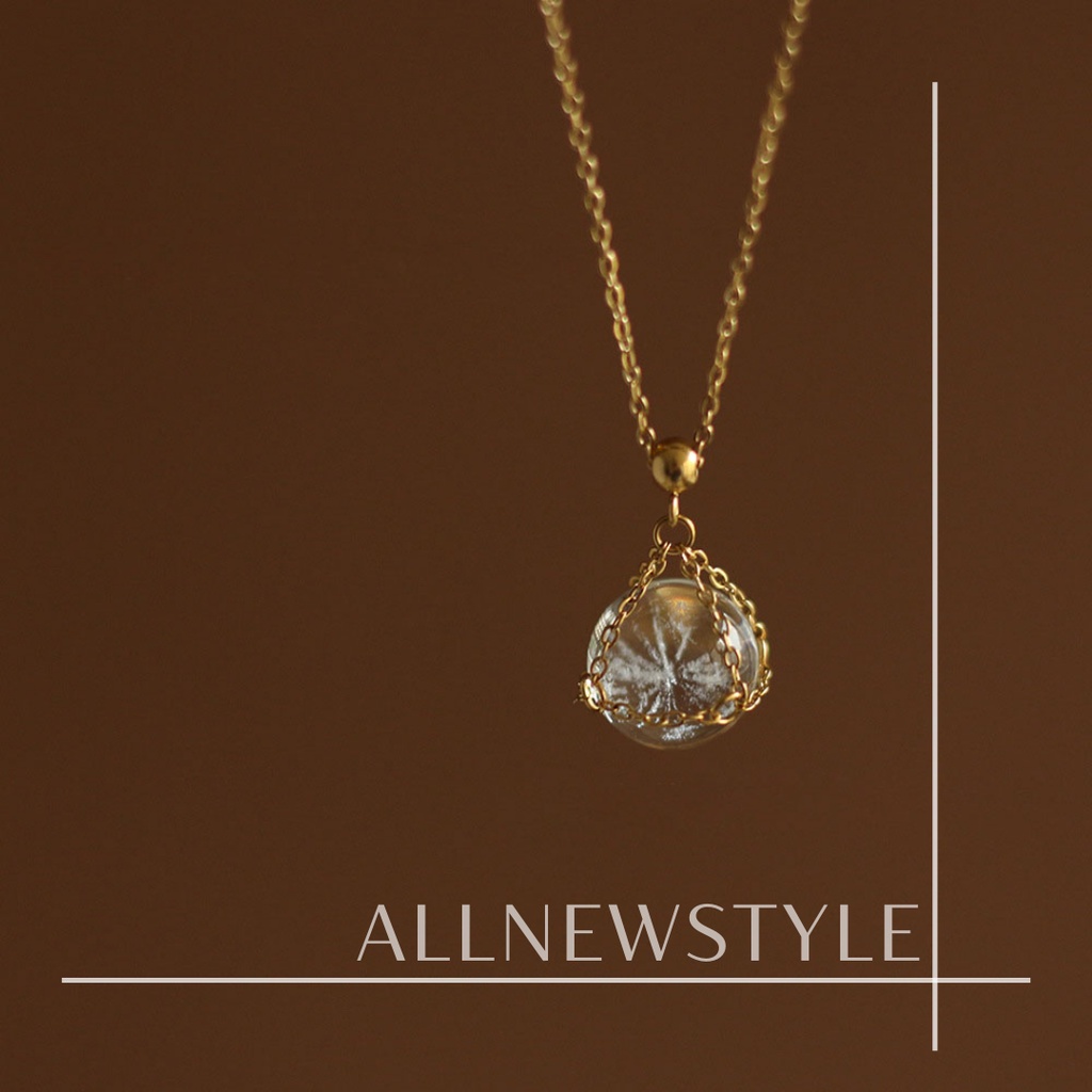 Vòng cổ pha lê bồ công anh Allnewstyle chất thép mạ vàng 18K