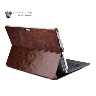 Ốp da surface pro 4 / pro 5 / pro 6 / pro 7 icarer – oil wax vintage genuine leather folio case