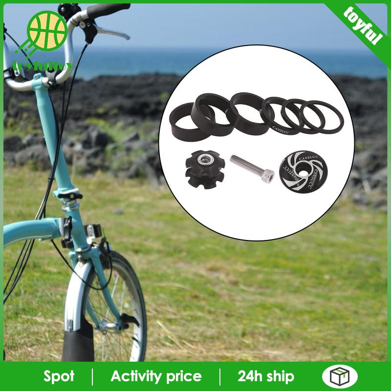 Bộ Vòng Đệm Tai Nghe 1 1 / 8 Inch Kèm Nắp Đậy Dành Cho Xe Đạp